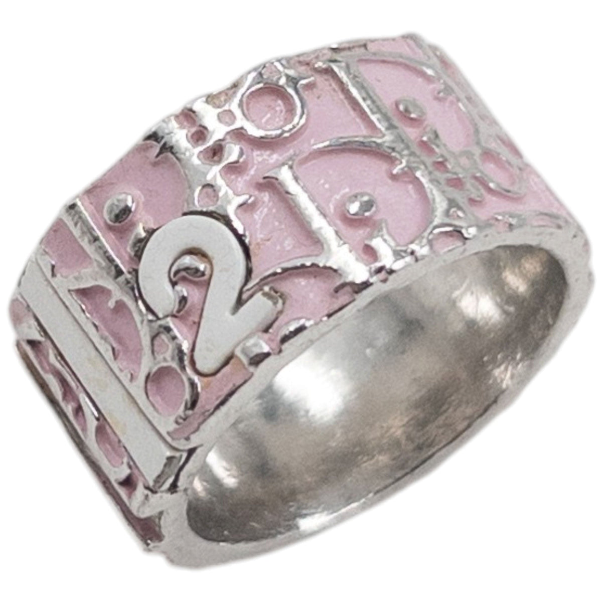 Vintage 2000s Dior By John Galliano Monogram Number Ring | O/S, Pink