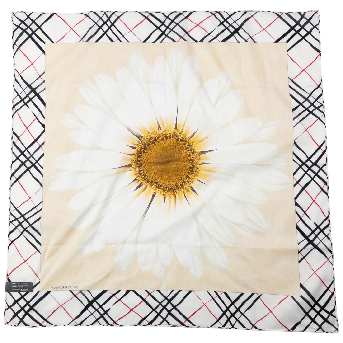 Vintage 2000s Burberry Nova Check Daisy Print Silk Scarf | O/S, Multicolour