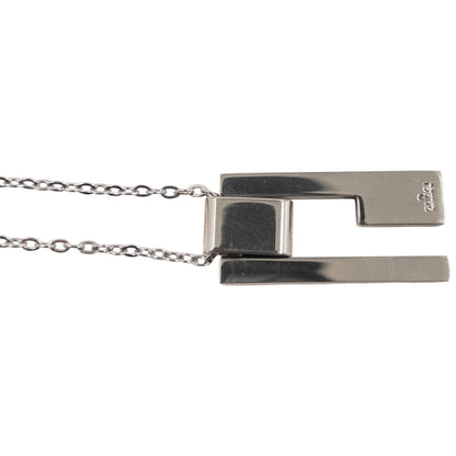 Vintage 2000s Gucci Silver G Plate Necklace | O/S, Grey