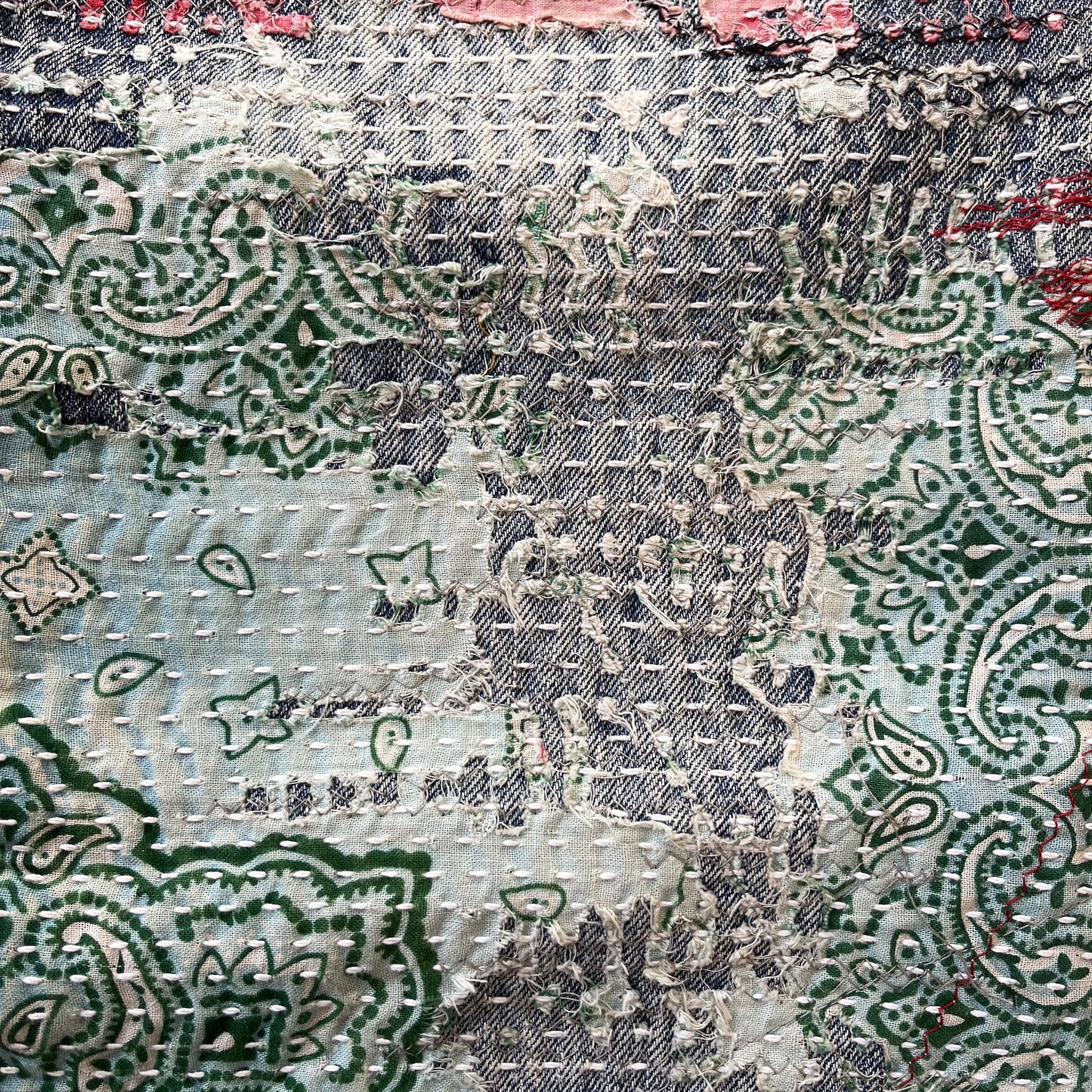 Boro Bandana Sashiko Distressed Jeans - W30"