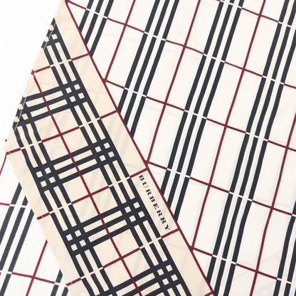 Vintage 2000s Burberry Nova Check Silk Scarf | O/S, Cream