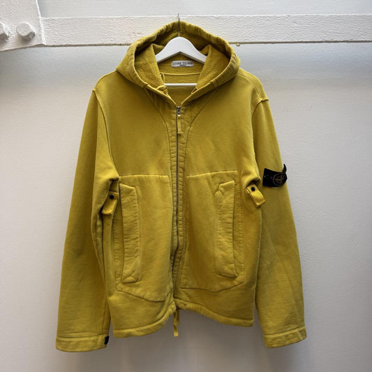 Stone Island Vintage 2000s Paul Harvey Zip Hoodie – Mustard Yellow (M) | Medium, Yellow
