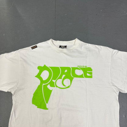 Akademiks Peace Shirt In White & Green ( L ) - Known Source