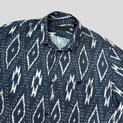 Burberry Prorsum 2012 Ikat Runway Print LS Boxy Shirt - S
