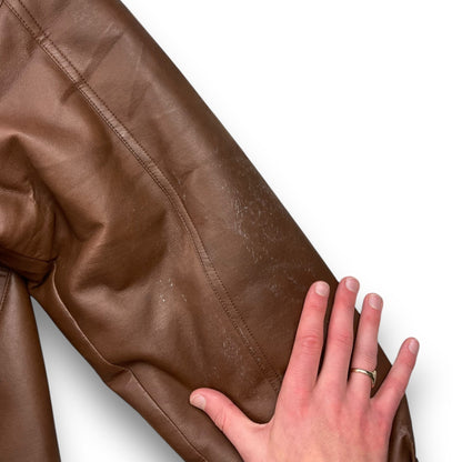2000's Schott Faux Leather Aviator Jacket (L) | Default Title, Brown