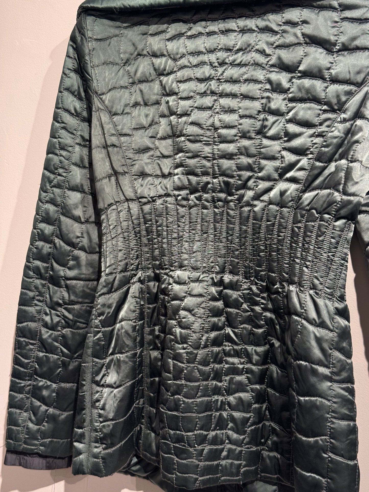 Prada Sport Green 2008 Nylon Padded Funnel Neck Jacket | Small, Green