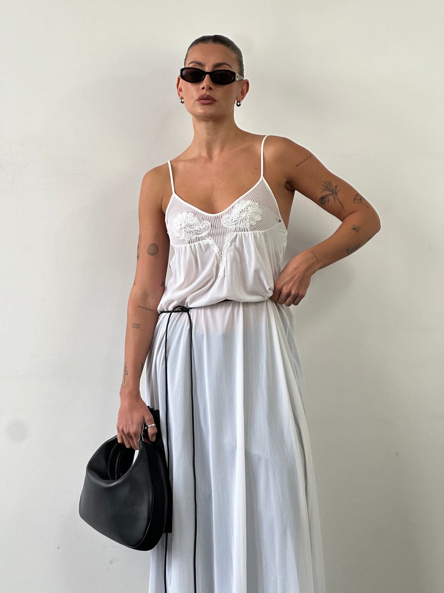 Vintage Sheer Maxi Slip Dress - S/M