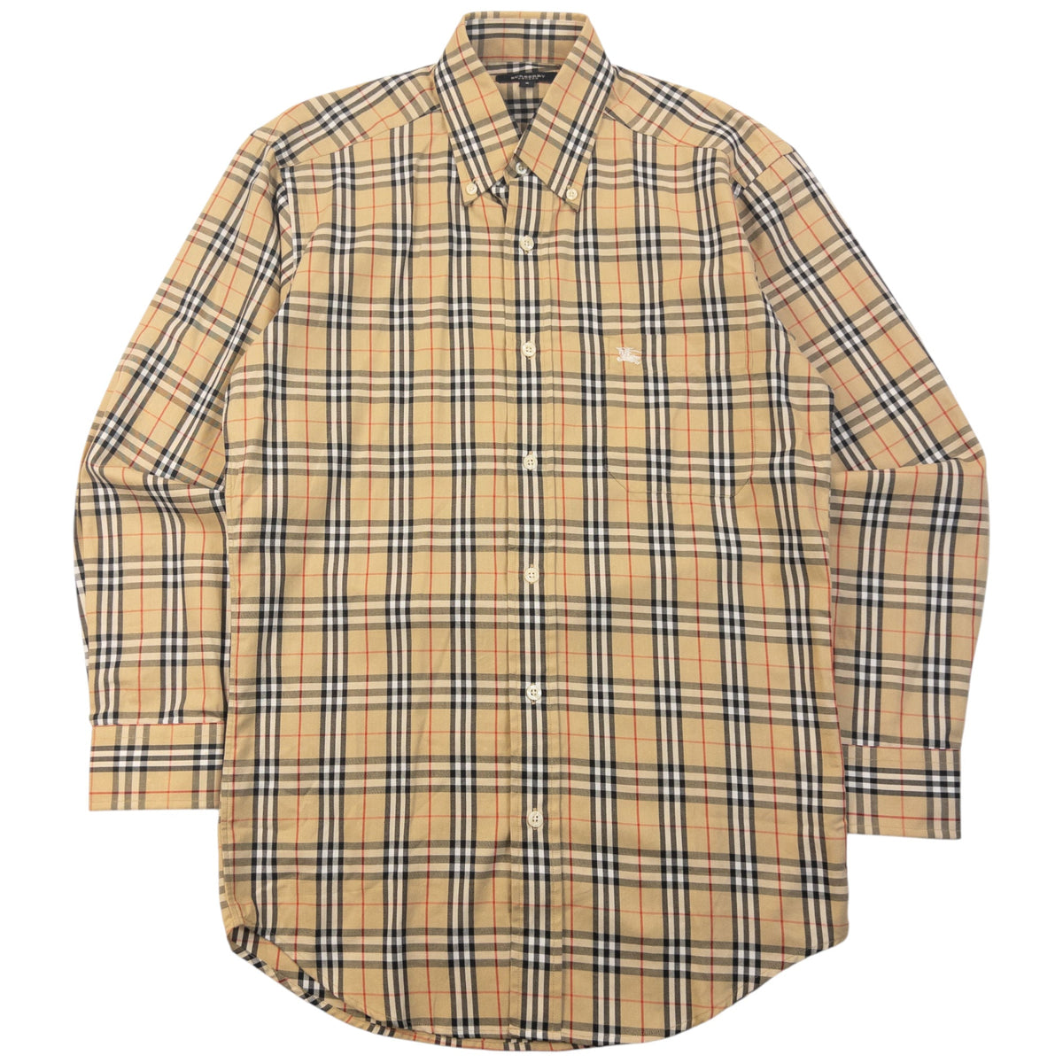 Vintage 2000s Burberry Nova Check Long Sleeve Button Up Shirt Size S | Small, Beige