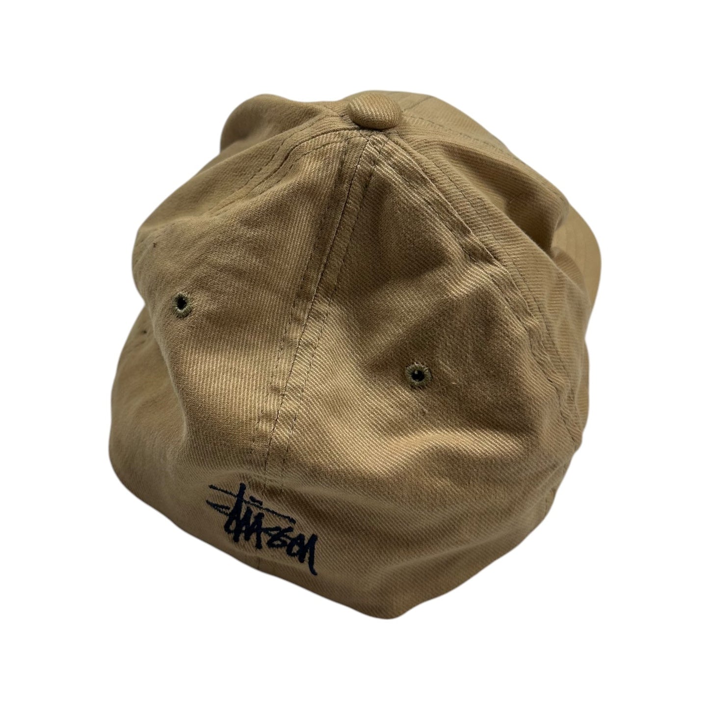 Stüssy Beige Script Logo Baseball Cap