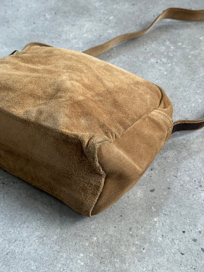 Loewe 1990s Suede Anagram Crossbody Bag