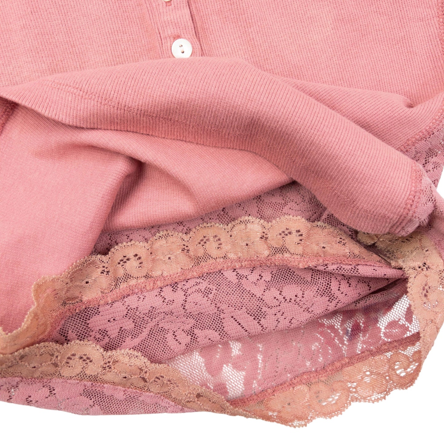 Vintage 2000s Dolce & Gabbana Knit Lace Top Womens Size S | Small, Pink