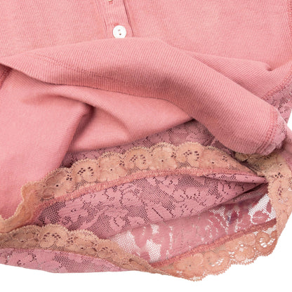 Vintage 2000s Dolce & Gabbana Knit Lace Top Womens Size S | Small, Pink