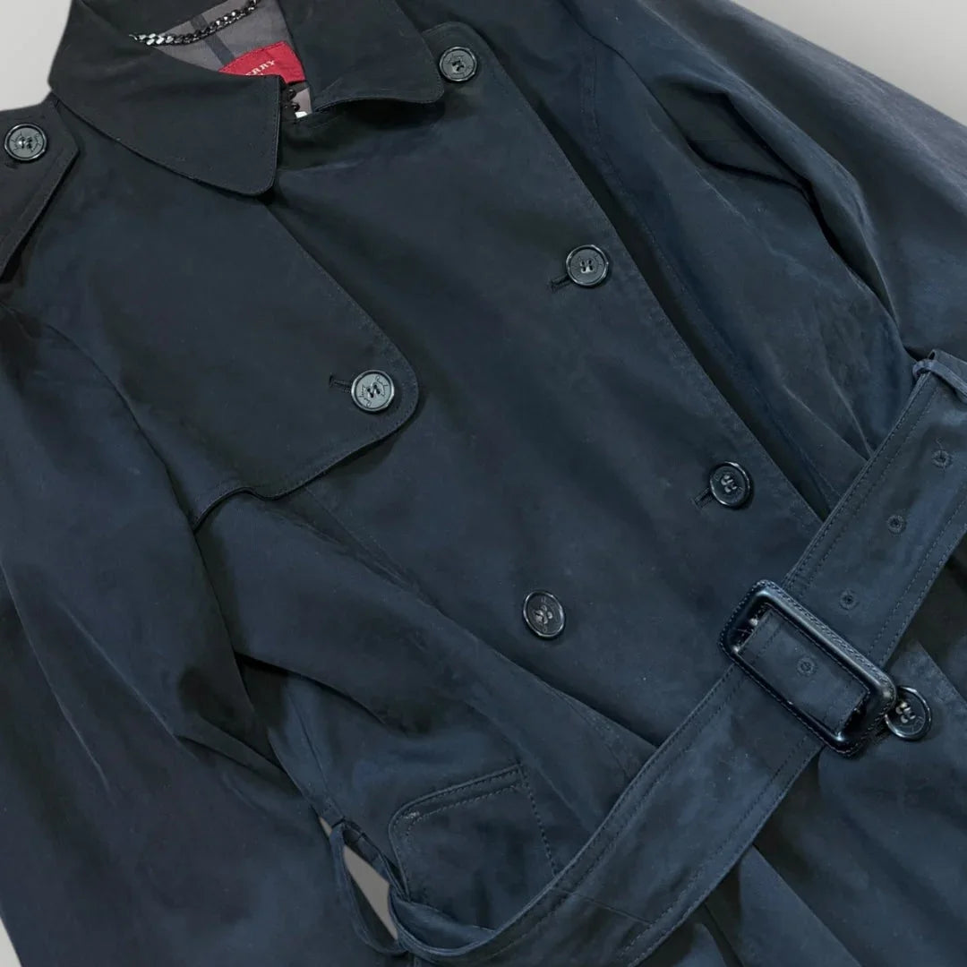 Burberry Women's Double Breasted Belted Short Trench Coat S