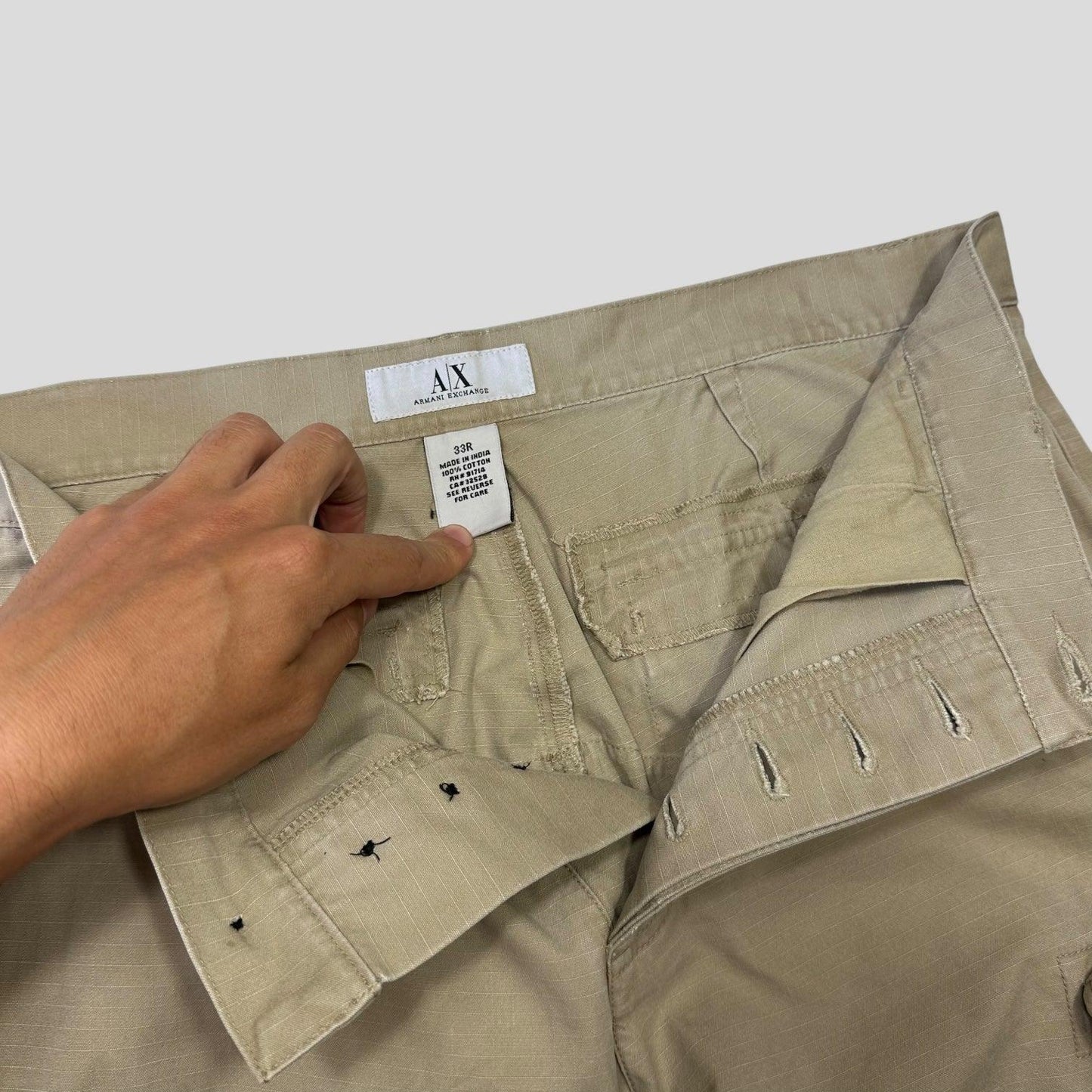 Armani 90’s Cotton Ripstop Cargo Trousers - 34
