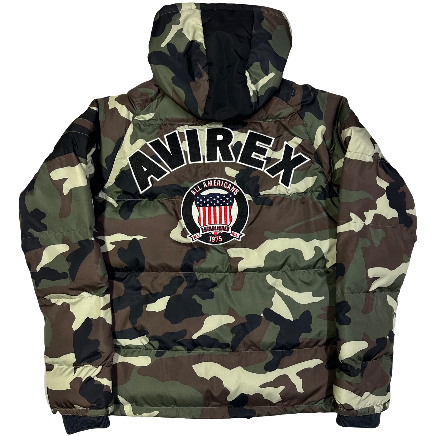 Avirex Spell Out Puffer Jacket In Camo ( M )