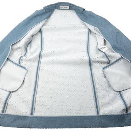 Vintage 2000s Issey Miyake Laser-Cut Texture Jacket Womens Size L | Large, Blue