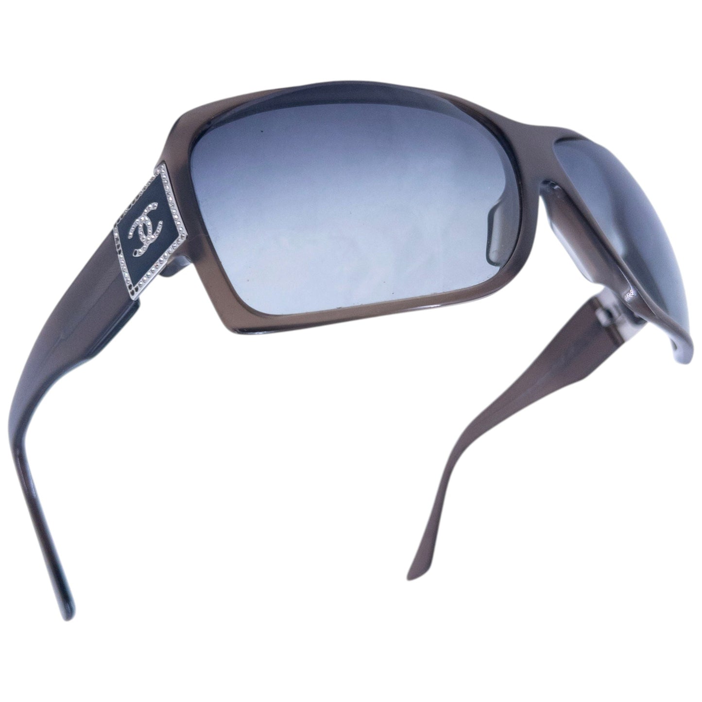 Vintage 2000s Chanel Diamanté Sunglasses | O/S, Brown