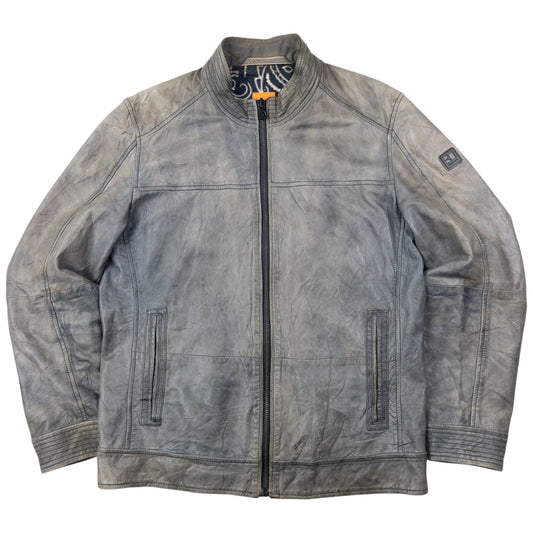 Vintage Hugo Boss Zip Up Leather Jacket Size M