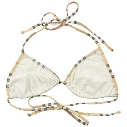 Vintage 2000s Burberry Nova Check Trim Bikini Top Womens Size M | Medium, Beige