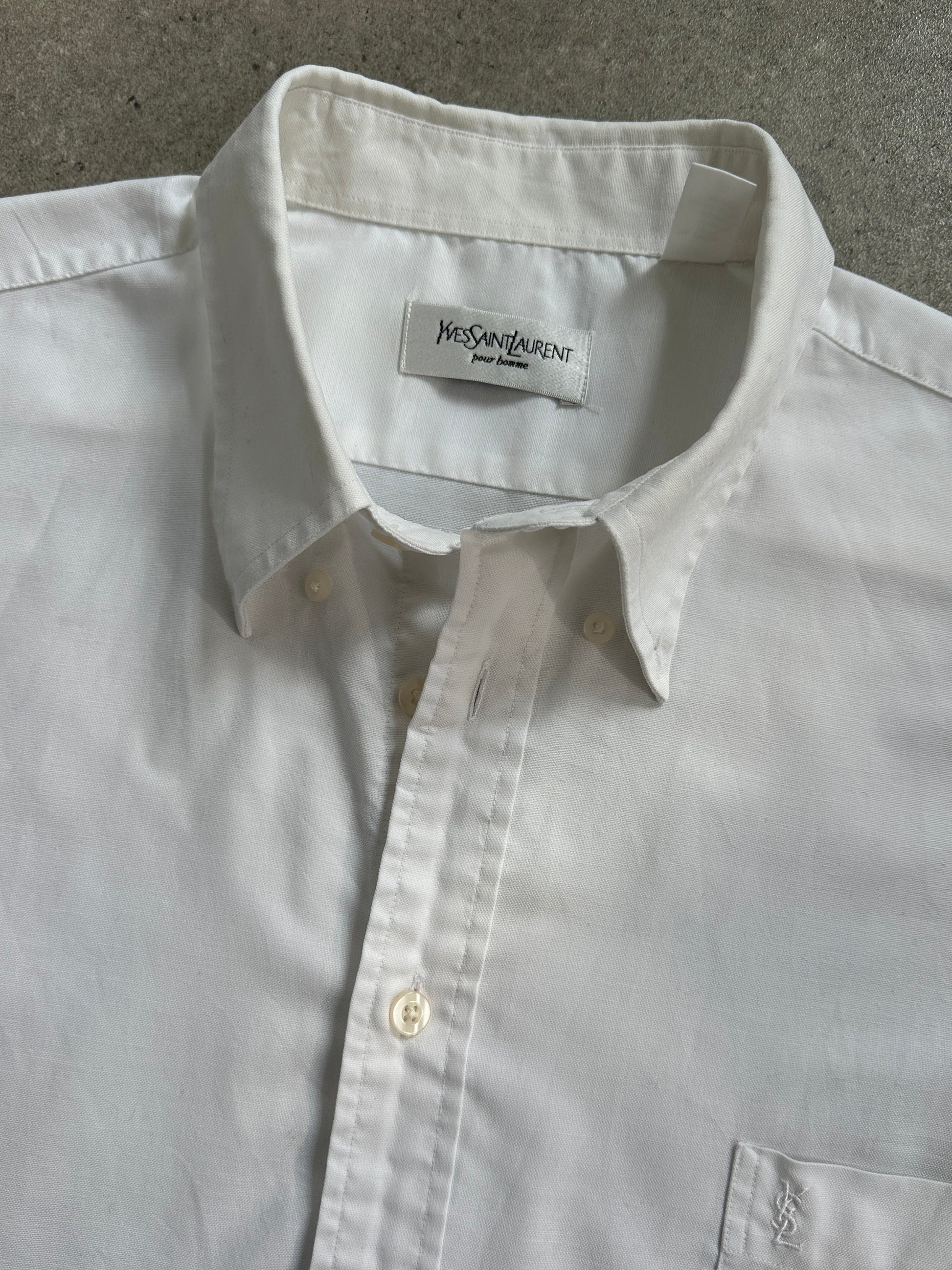Yves Saint Laurent Pour Homme 2000s Cotton Short Sleeve Shirt - XXL