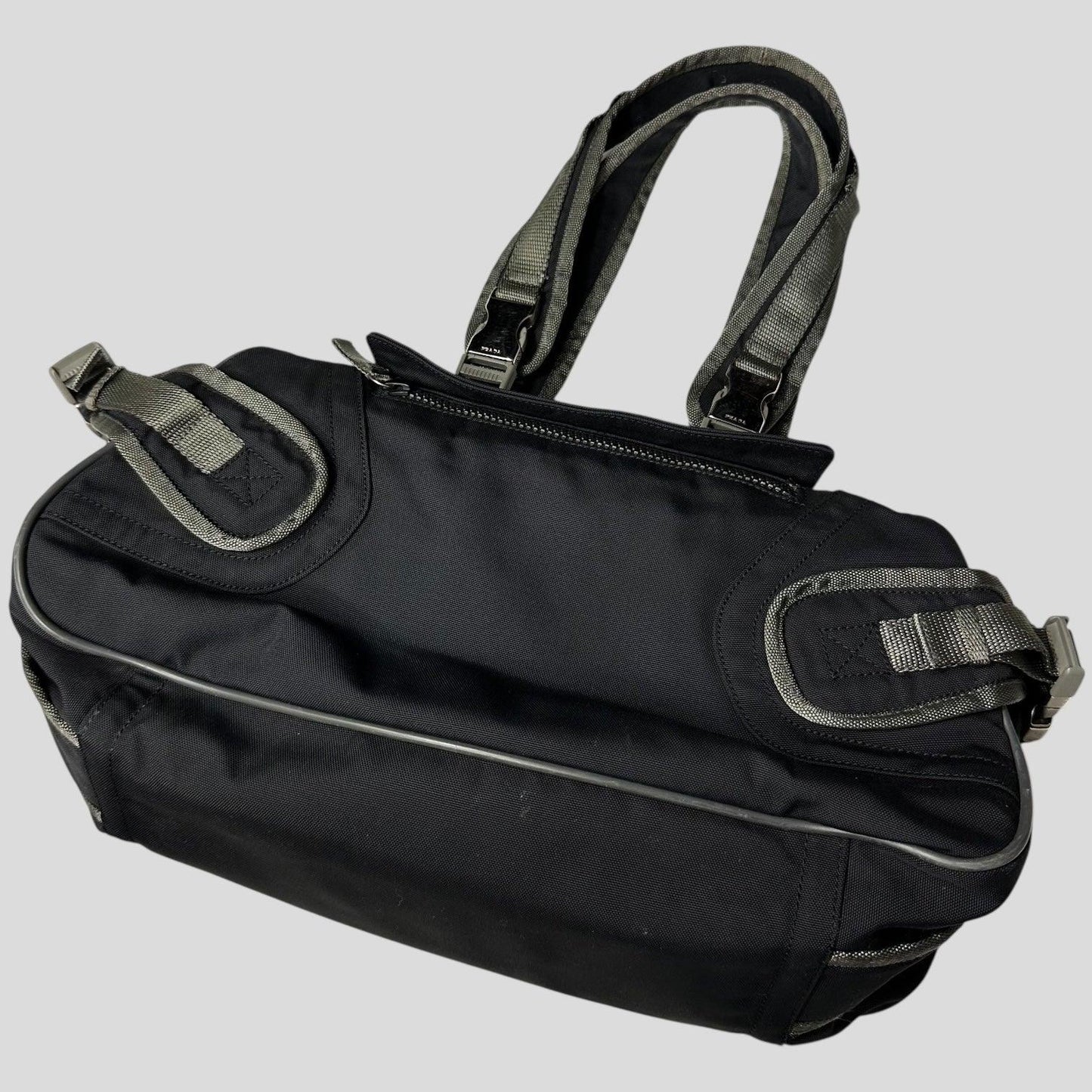 Prada Sport 00’s Lightning Strap Bondage Metal Buckle Mesh + Nylon Bag