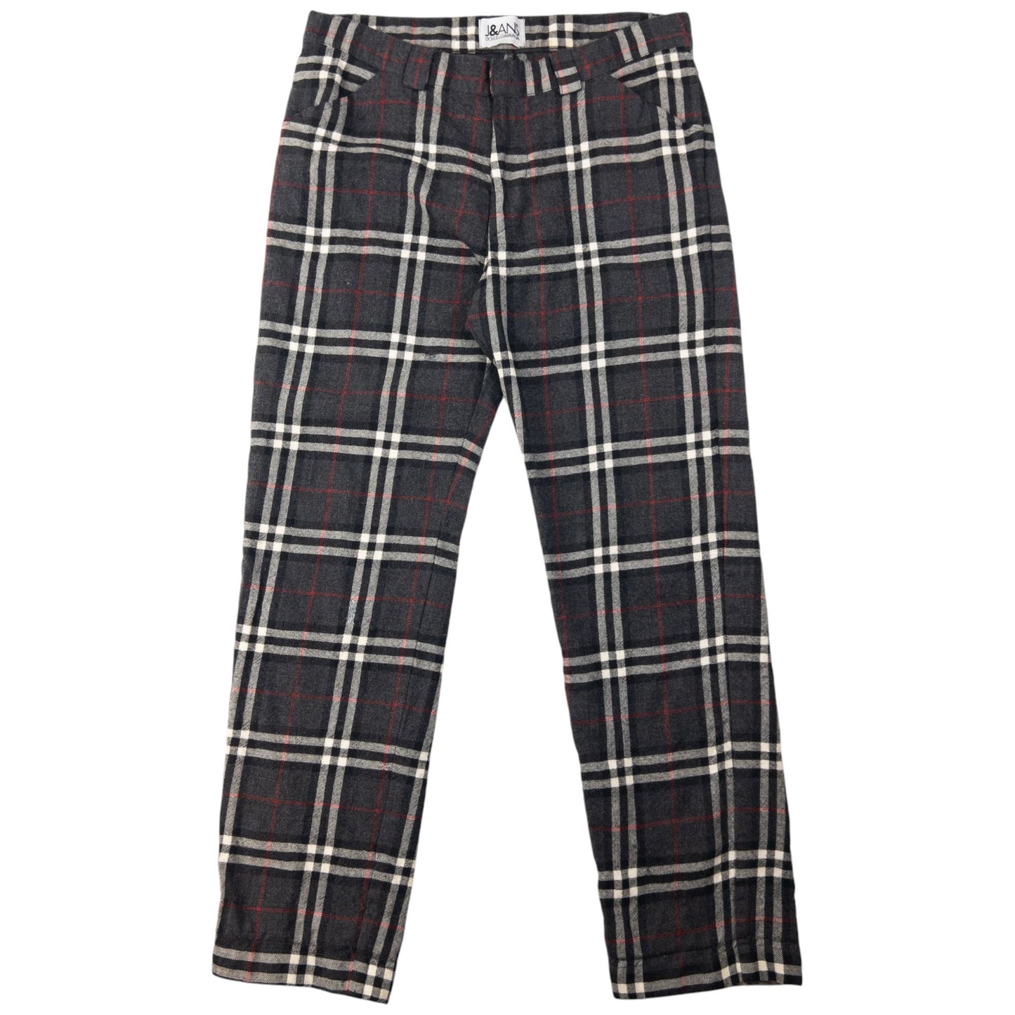Vintage Dolce & Gabbana 'Burberry' Tartan Wool Trousers Size W33