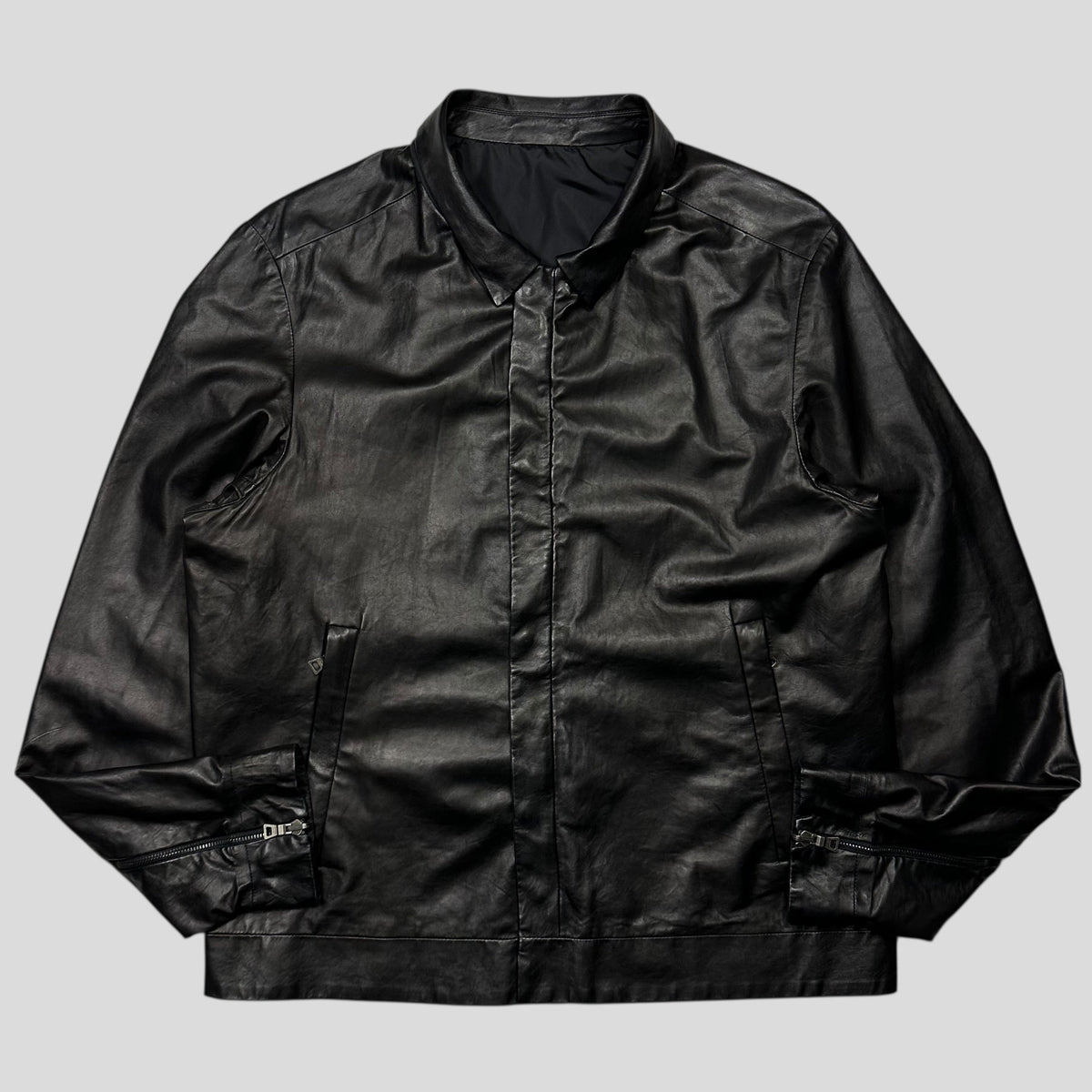 Prada Sport 2007 Glove Leather + Nylon Reversible Work Jacket - IT54 (L) | Black