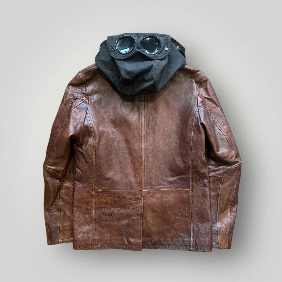 C.P. Company Leather Goggle Jacket with MTP Liner Size 50 BNWT