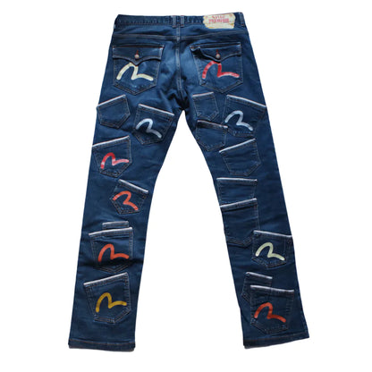 EVISU MULTI-POCKET DENIM JEAN