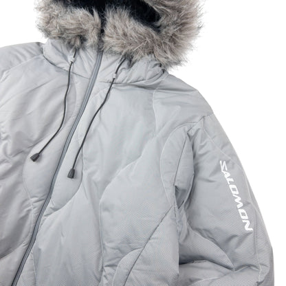 Vintage 2000s Salomon Zip Up Puffer Jacket Womens Size M | Medium, Grey