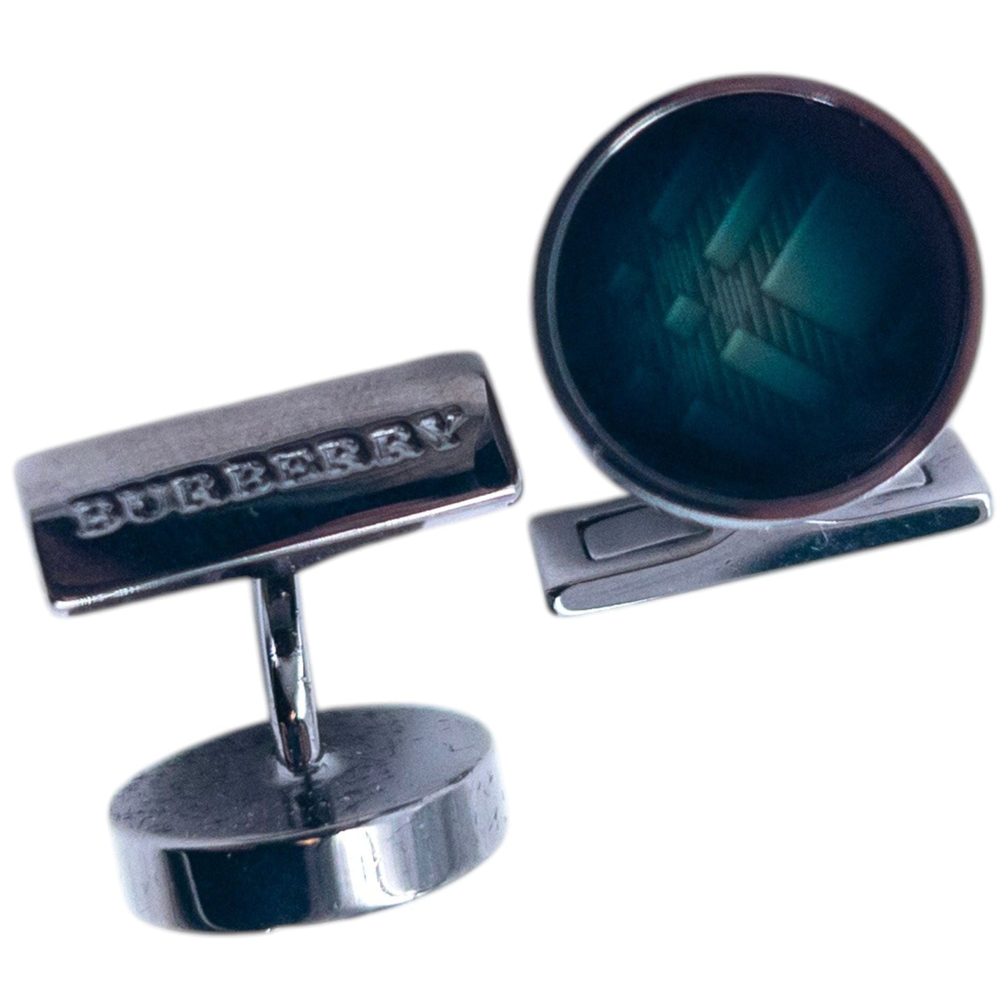 Vintage 2000s Burberry Nova Check Cuff Links | O/S, Green