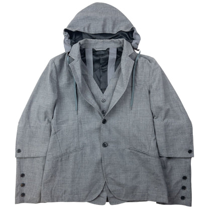 Vintage 2000s PPFM Layered Convertible Jacket Size S | Small, Grey