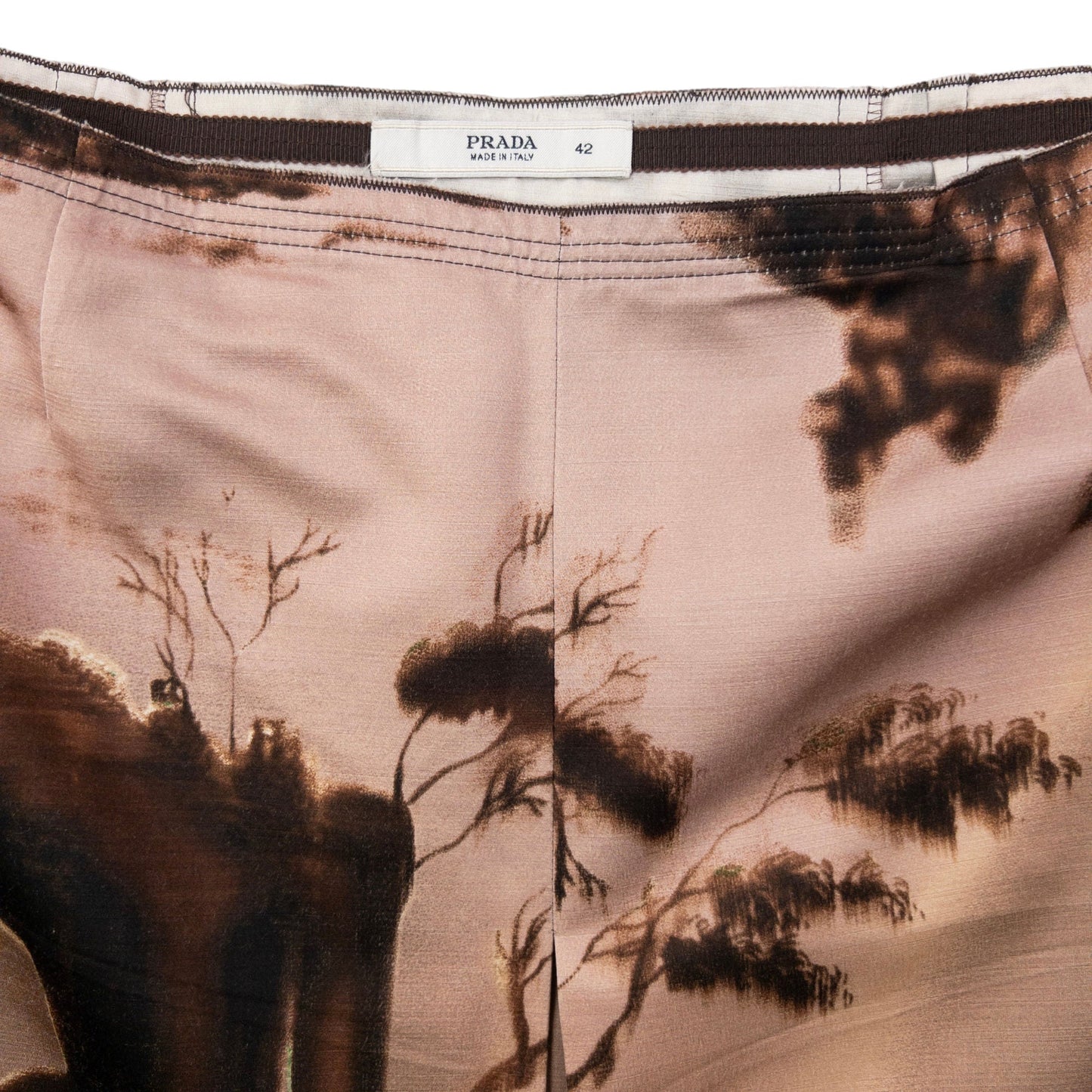 Vintage FW2004 Prada Ruched Pleat Landscape And Temple Skirt Womens Size W28 | W28, Multicoloured