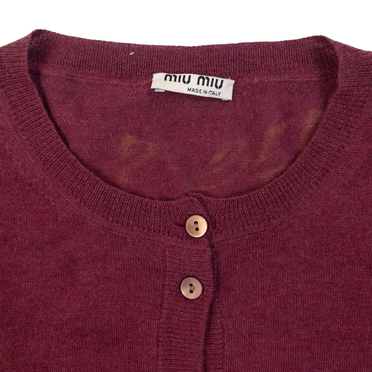 Vintage 2000s Miu Miu Cashmere Silk Cardigan Womens Size M | Medium, Burgundy