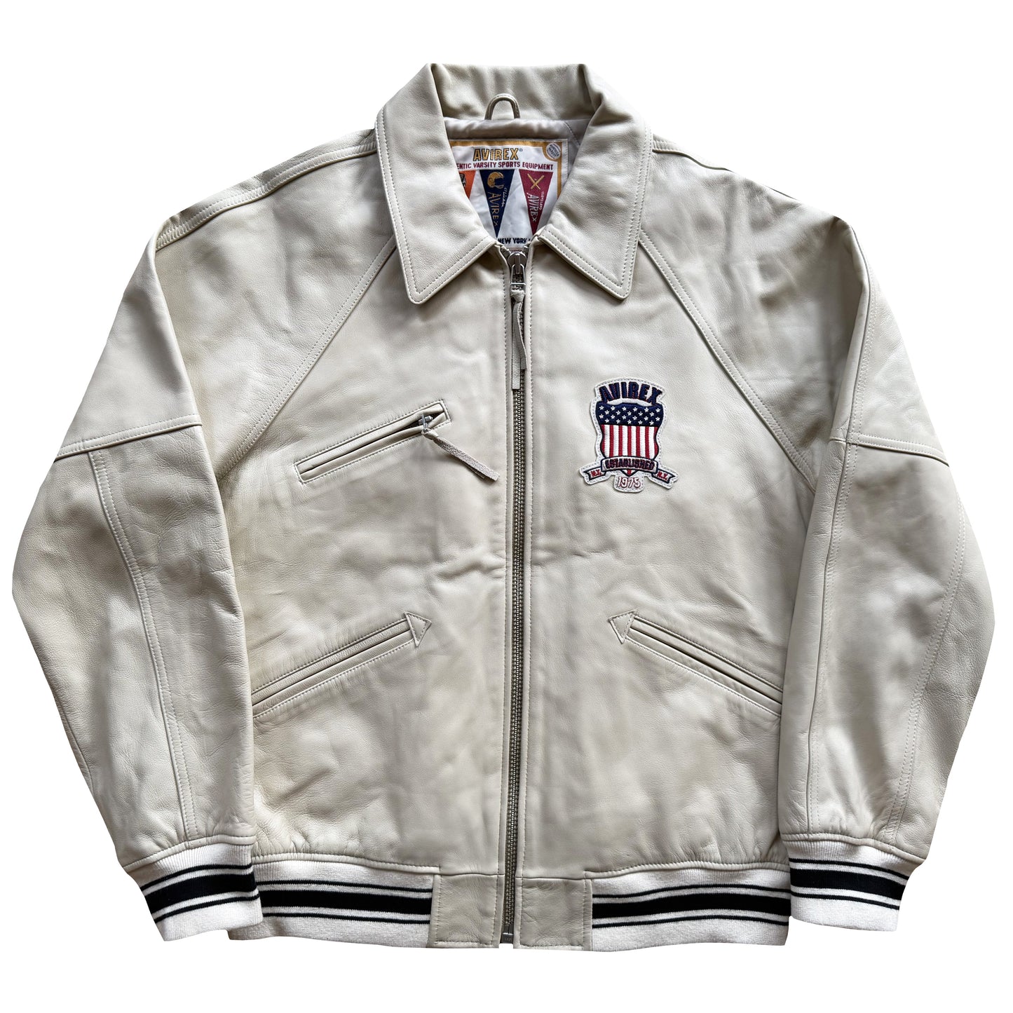 Avirex USA 'Icon' Leather Varsity Jacket - XL