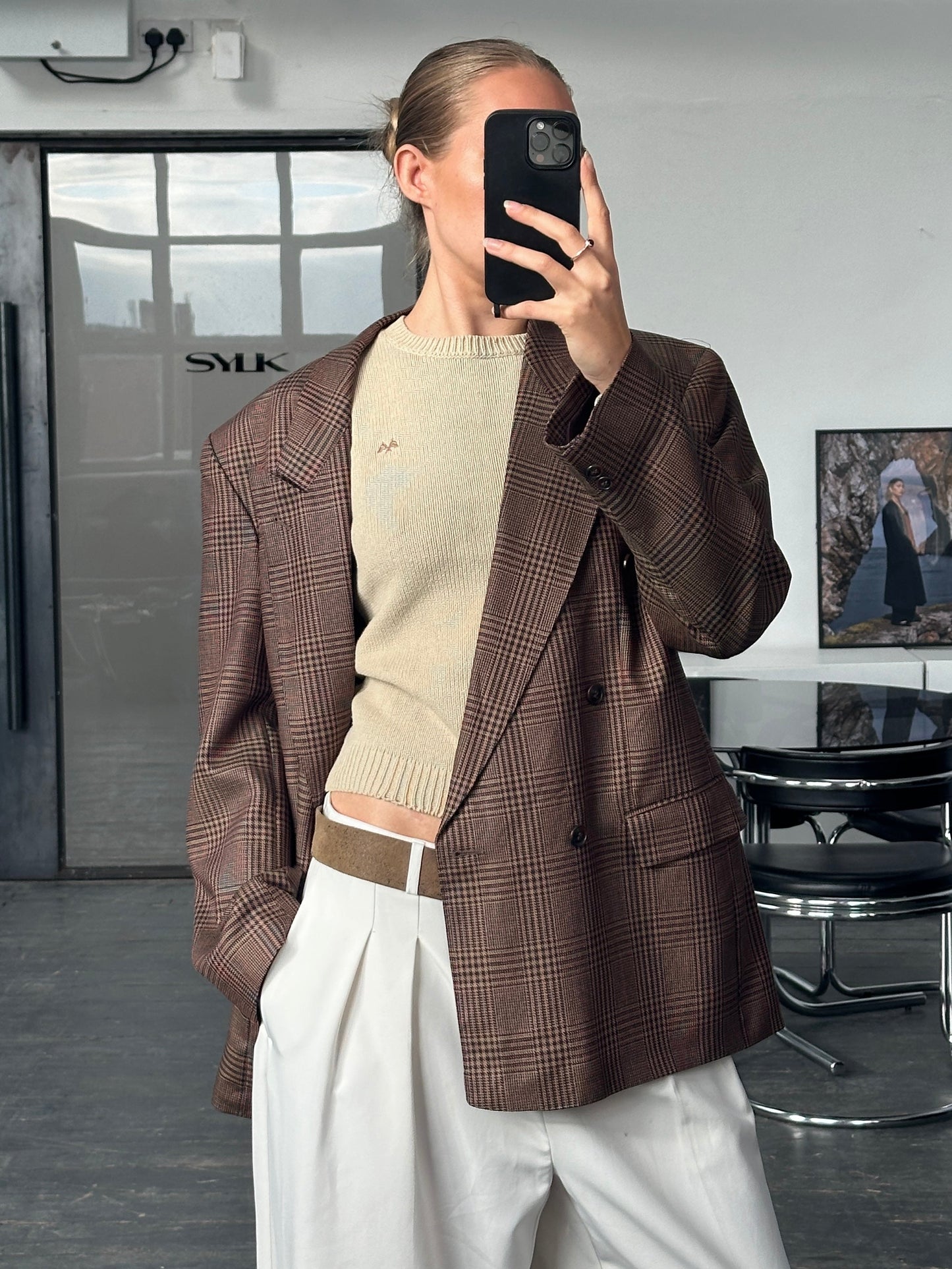 Yves Saint Laurent Diffusion Hommes 1980s Check Wool Blazer - 42R/XL