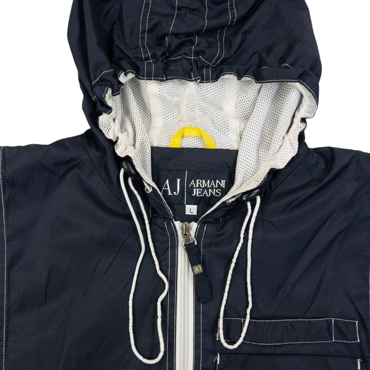 Vintage 2000s Armani Jeans Full Zip Ventilated Jacket | Small, Navy