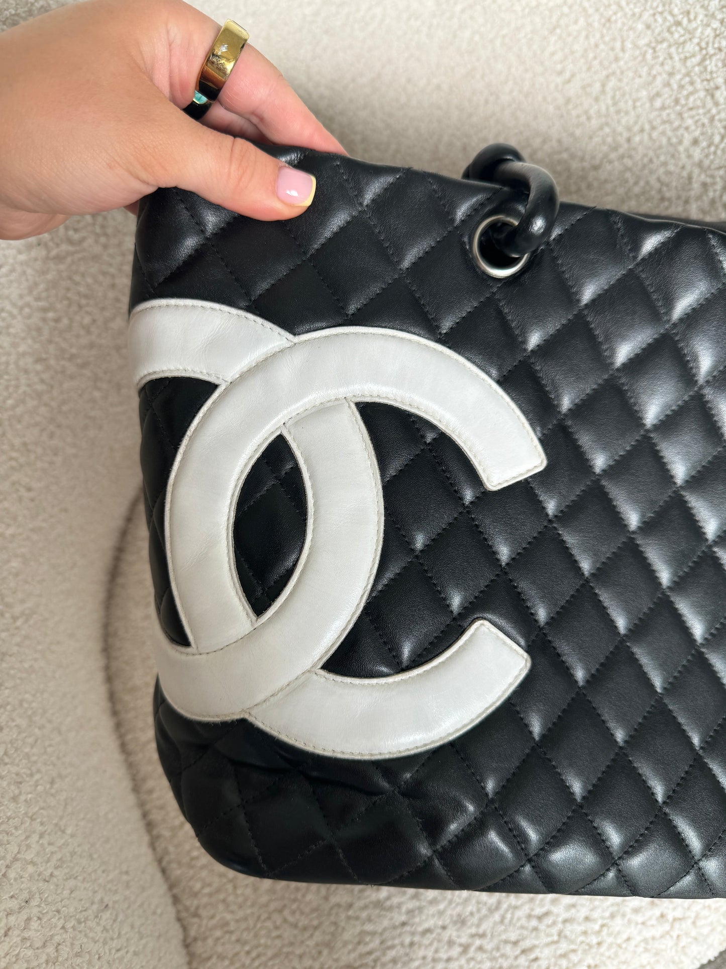 2000s Chanel Cambon B&W Tote Bag | O/S, Multicoloured