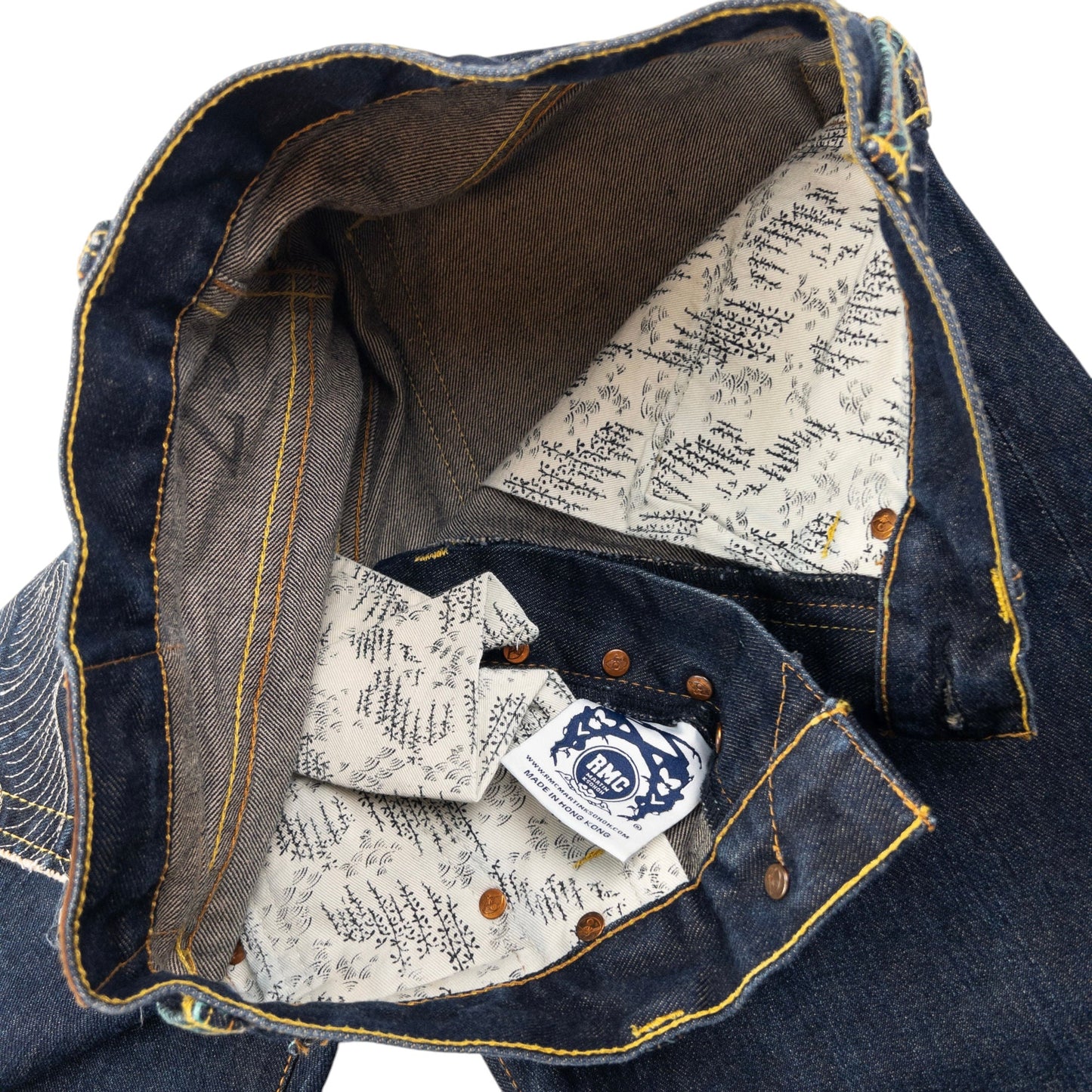 Vintage RMC Red Monkey Company Embroidered Wave Japanese Denim Jeans Size W29