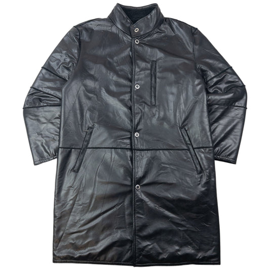 Vintage 2000s Versace Classic Fleece Lined Leather Jacket Size XL | XL, Black