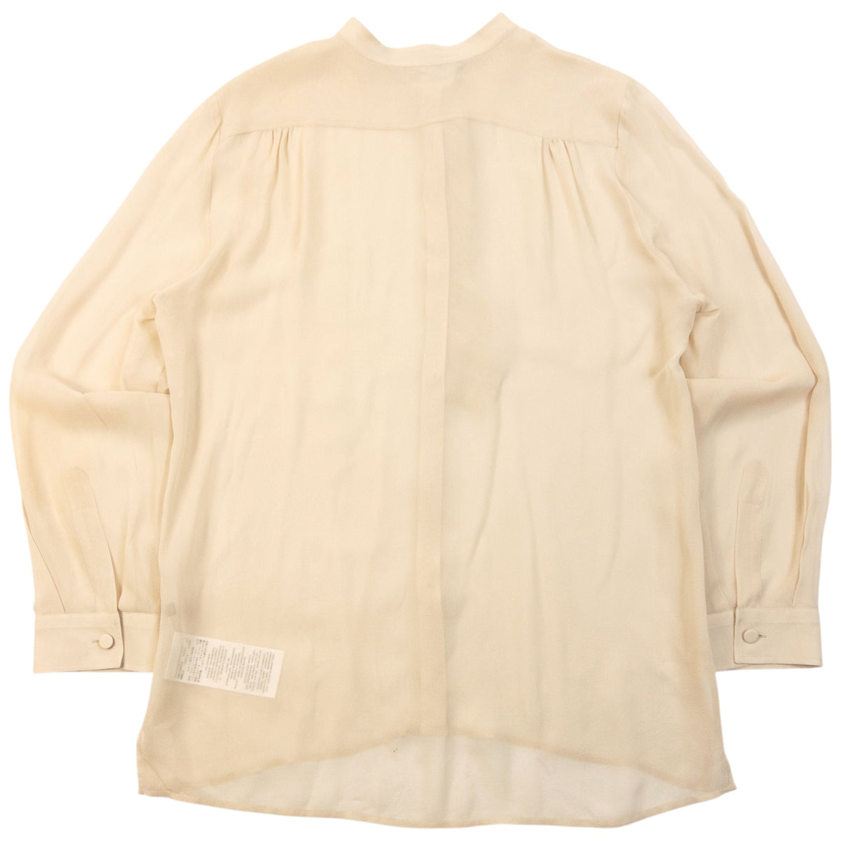 Vintage 2000s Gucci Sheer Silk Button Up Blouse Womens Size L | Large, Beige