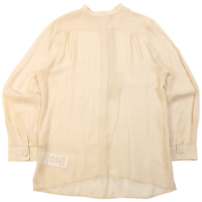 Vintage 2000s Gucci Sheer Silk Button Up Blouse Womens Size L | Large, Beige