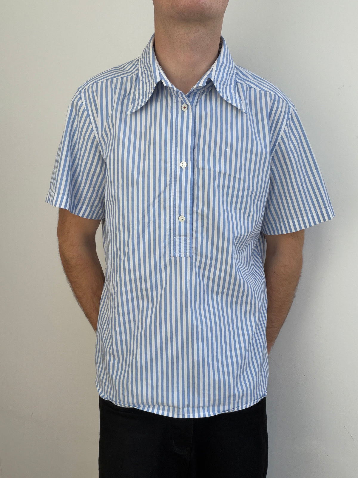 Prada Sport Shortsleeved Shirt | Large, Blue and White Stripes