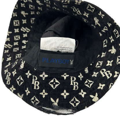 Vintage Playboy Monogram Corduroy Monogram Bucket Hat