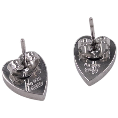 Vintage 2000s Gucci Embossed Heart Stud Earrings | O/S, Grey