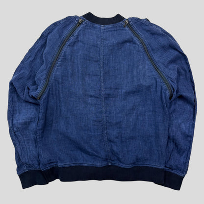 D&G 00’s Flax Multi-Zip Parachute Bomber Jacket - M