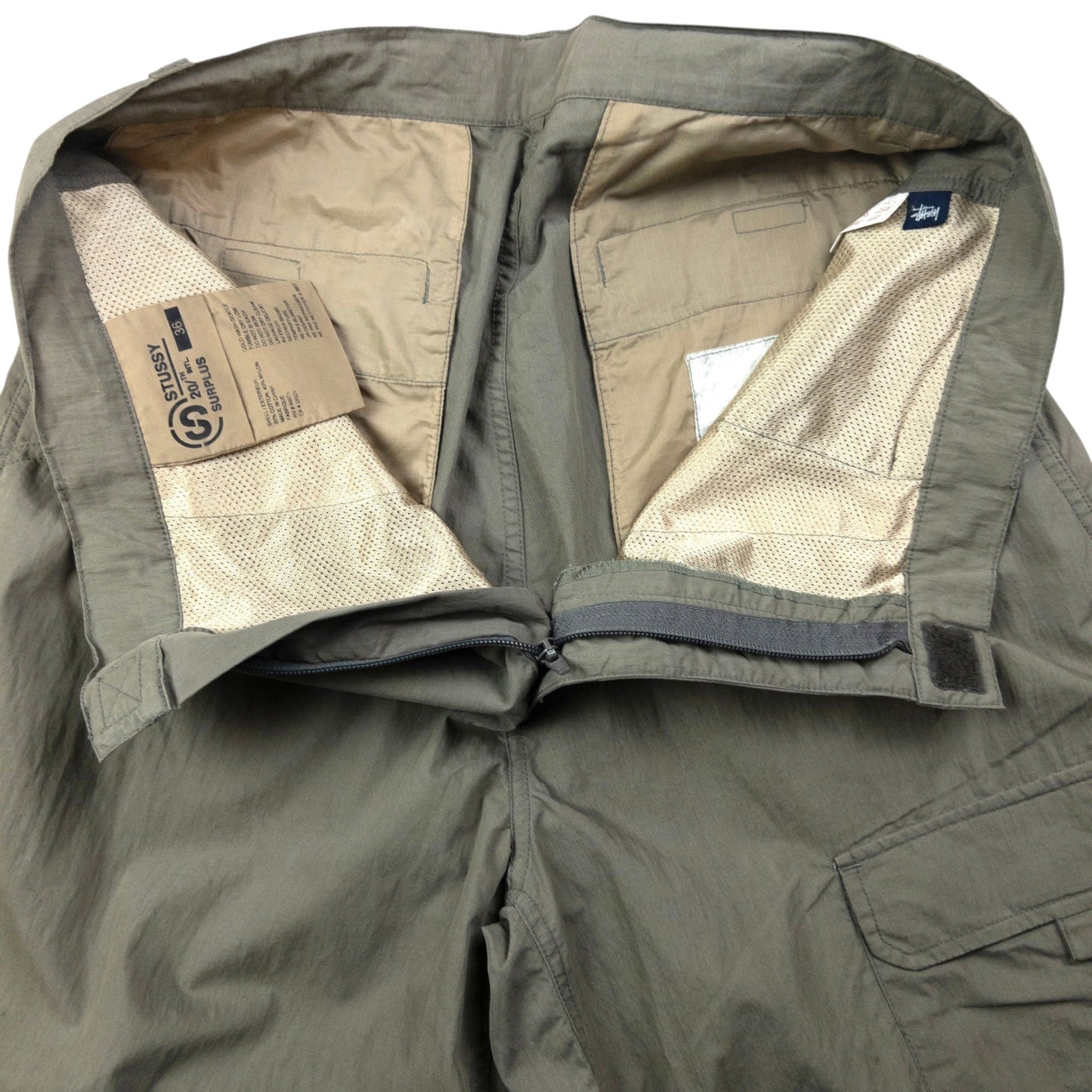 Vintage Stussy Surplus Lightweight Zip-Off Trousers Size W36