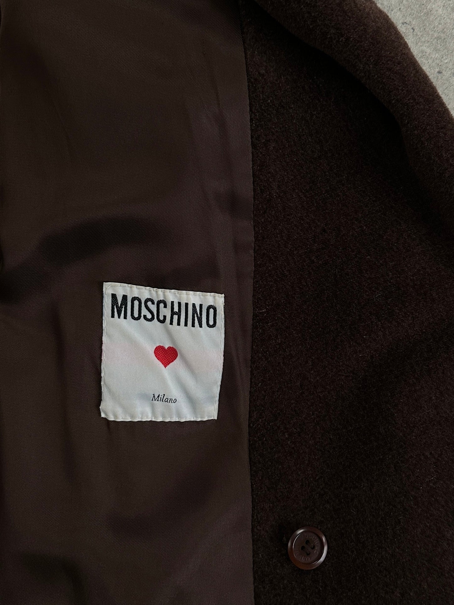 Moschino 1980s Wool Cashmere Double Breasted Coat - XL