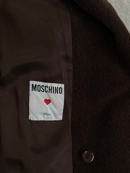 Moschino 1980s Wool Cashmere Double Breasted Coat - XL