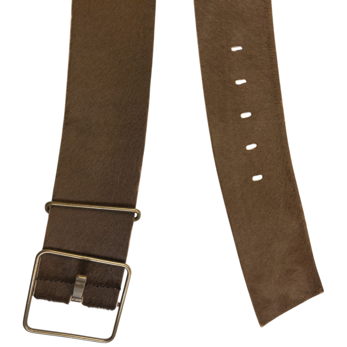 Vintage 2000s Miu Miu Calf Hair Leather Belt Size L | O/S, Brown
